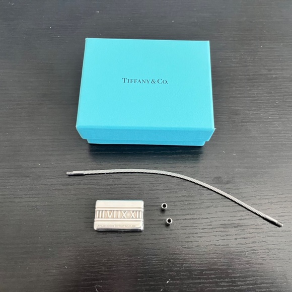 New Tiffany Co. Atlas 2004 Sterling Silver .925 Cable Key Chain Ring Fob - Picture 7 of 9